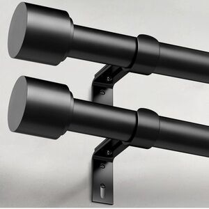 Hradecti Black Curtain Rod Set